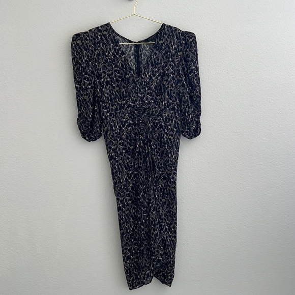 All Saints Josephine Leopard Print Midi Dress - Picture 11 of 14